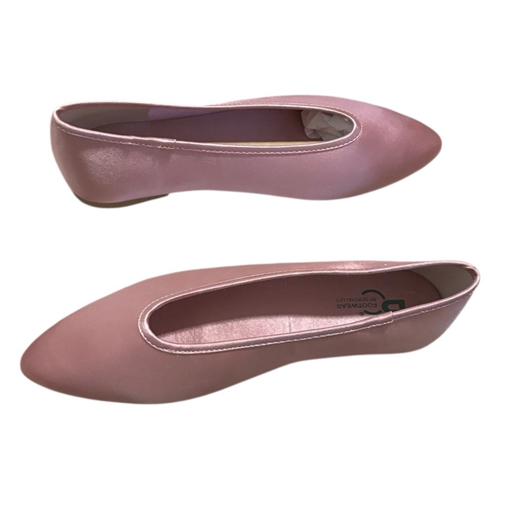 NIB Seychelles pink blush satin pointed toe ballet flats sz 8.5 fits like 9 - Picture 5 of 7